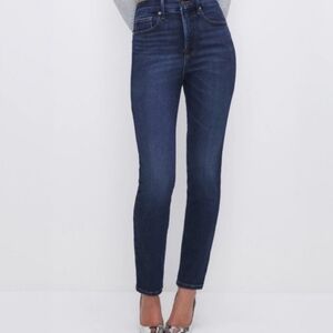 Good American Good Classic Dark Blue Straight Jeans
